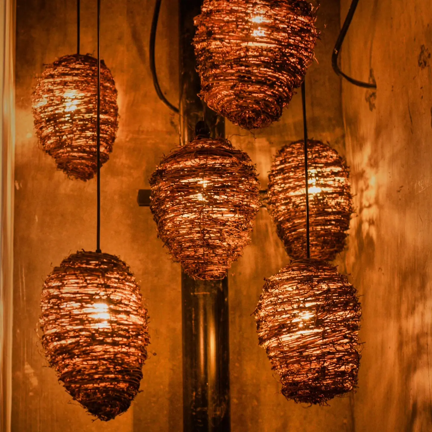 Beehive pendant lights at Colmena